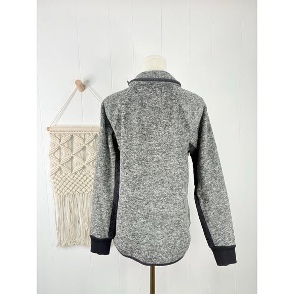 Abercrombie & Fitch Quilted Snap Front Sweater XS Black Gray - Picture 5 of 8